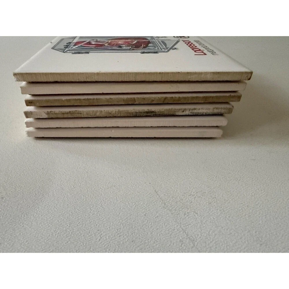 Vintage Lopressor Metoprolol Ceramic Coaster Cork Backing Set of 6 Drug Insert